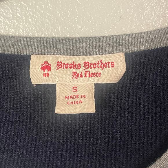 Brooks Brothers Red Fleece Navy Blue & Gray Sweater Dress Pleated Flare S Small - Picture 7 of 11